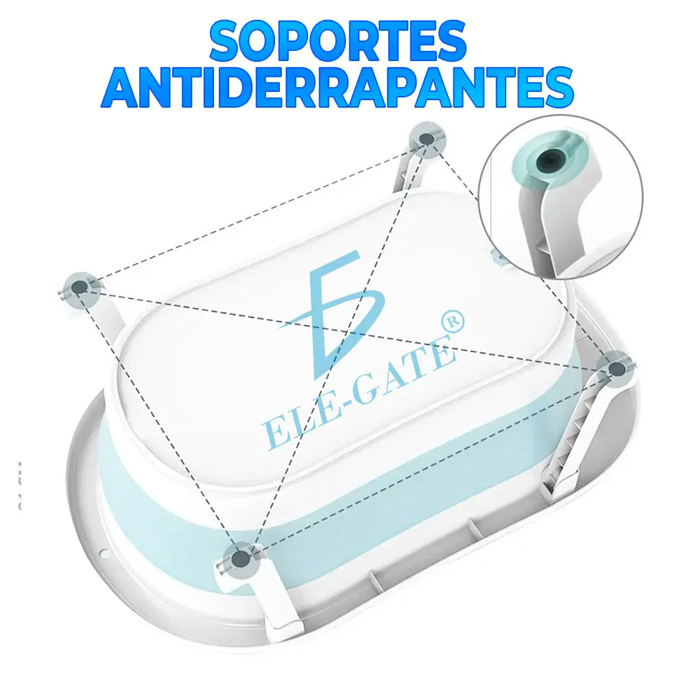ELE-GATE Portable Foldable Plastic Bathtub with Water Thermometer for Home and Travel Baby Bath Tub 0-12 Months