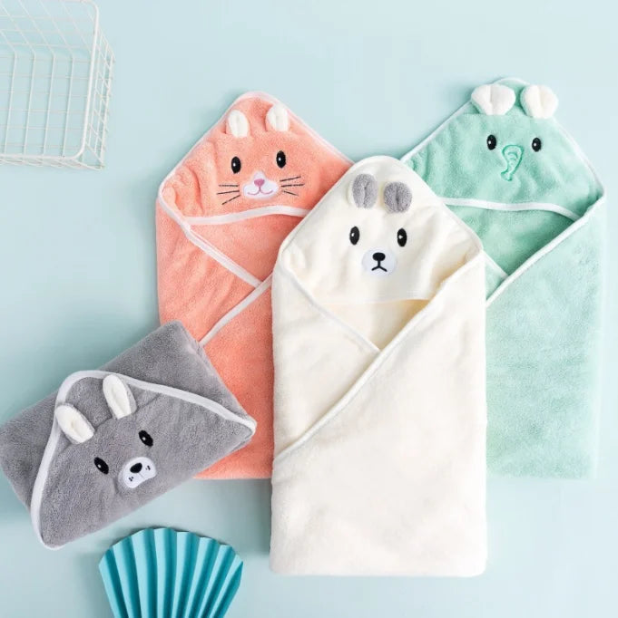 Toalla de baño para bebés con capucha de lana de coral personalizada
