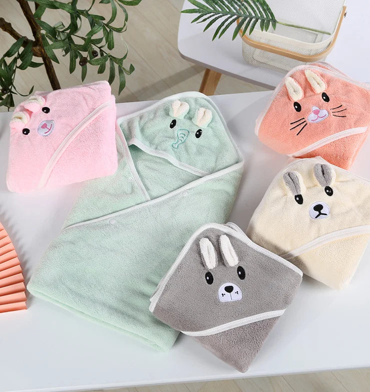 Toalla de baño para bebés con capucha de lana de coral personalizada