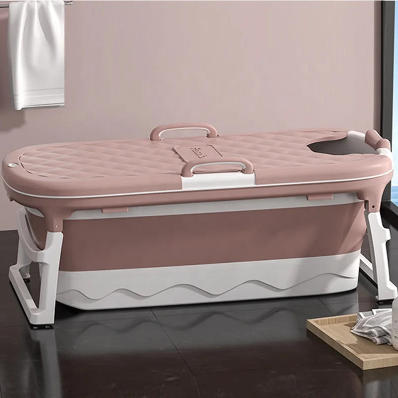 New Large Bathtub Adult Children Folding Bathtub Massage Adult Bath Barrel Steaming Dual-purpose Baby Bath Home Folding Bathtub