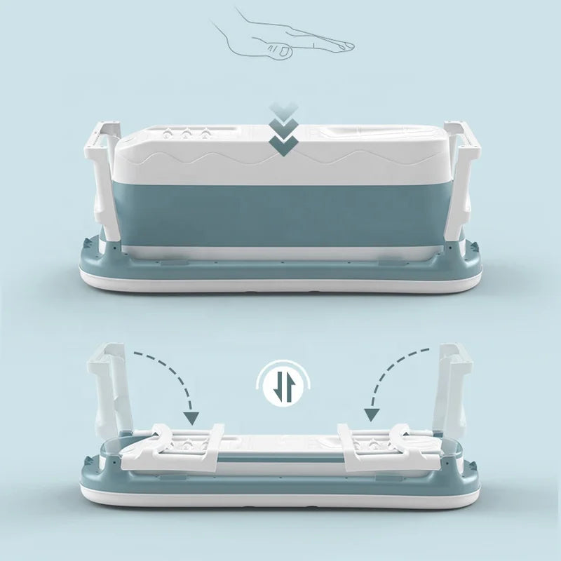 New Large Bathtub Adult Children Folding Bathtub Massage Adult Bath Barrel Steaming Dual-purpose Baby Bath Home Folding Bathtub