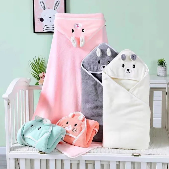 Toalla de baño para bebés con capucha de lana de coral personalizada