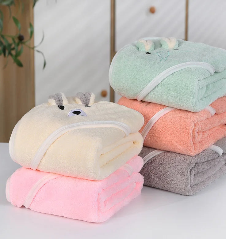 Toalla de baño para bebés con capucha de lana de coral personalizada