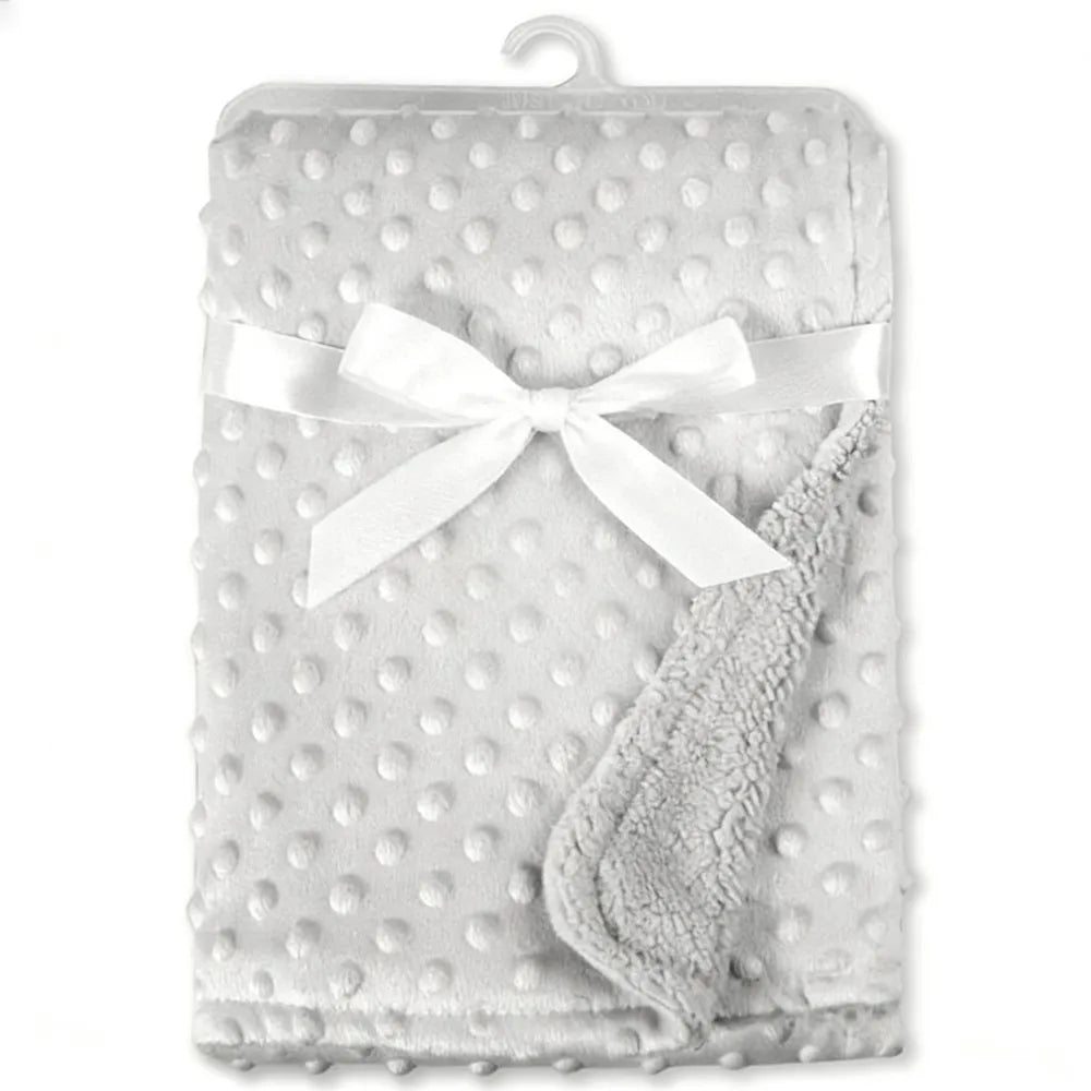 Manta para bebé y manta de lana suave térmica, juego de ropa de cama sólida de invierno, edredón de algodón, ropa de cama infantil, recién nacido