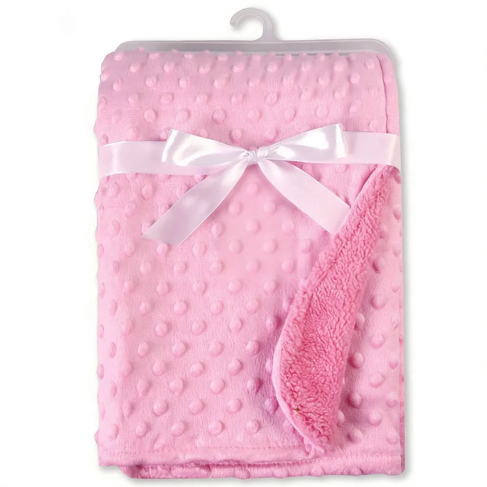 Manta para bebé y manta de lana suave térmica, juego de ropa de cama sólida de invierno, edredón de algodón, ropa de cama infantil, recién nacido