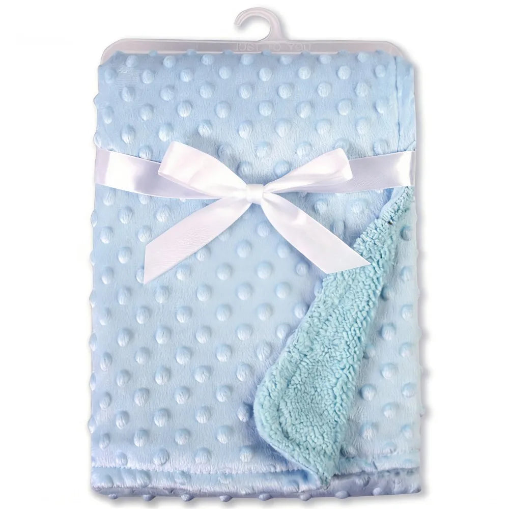 Manta para bebé y manta de lana suave térmica, juego de ropa de cama sólida de invierno, edredón de algodón, ropa de cama infantil, recién nacido