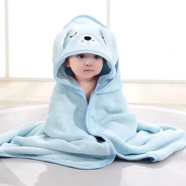 Toallas de baño de bebé de dibujos animados, toalla suave con capucha para recién nacido, bata de baño para niños pequeños.