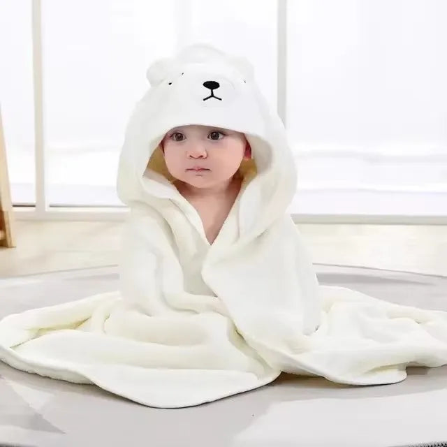 Toallas de baño de bebé de dibujos animados, toalla suave con capucha para recién nacido, bata de baño para niños pequeños.