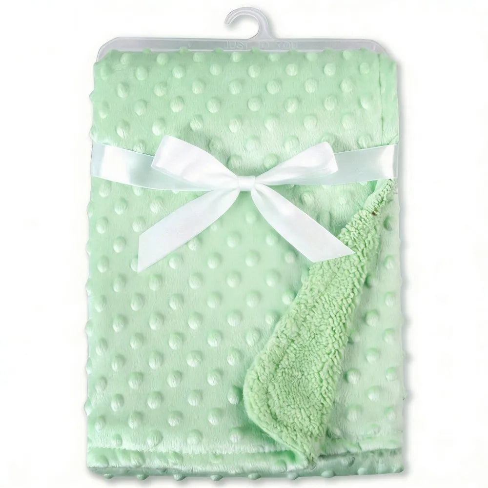 Manta para bebé y manta de lana suave térmica, juego de ropa de cama sólida de invierno, edredón de algodón, ropa de cama infantil, recién nacido