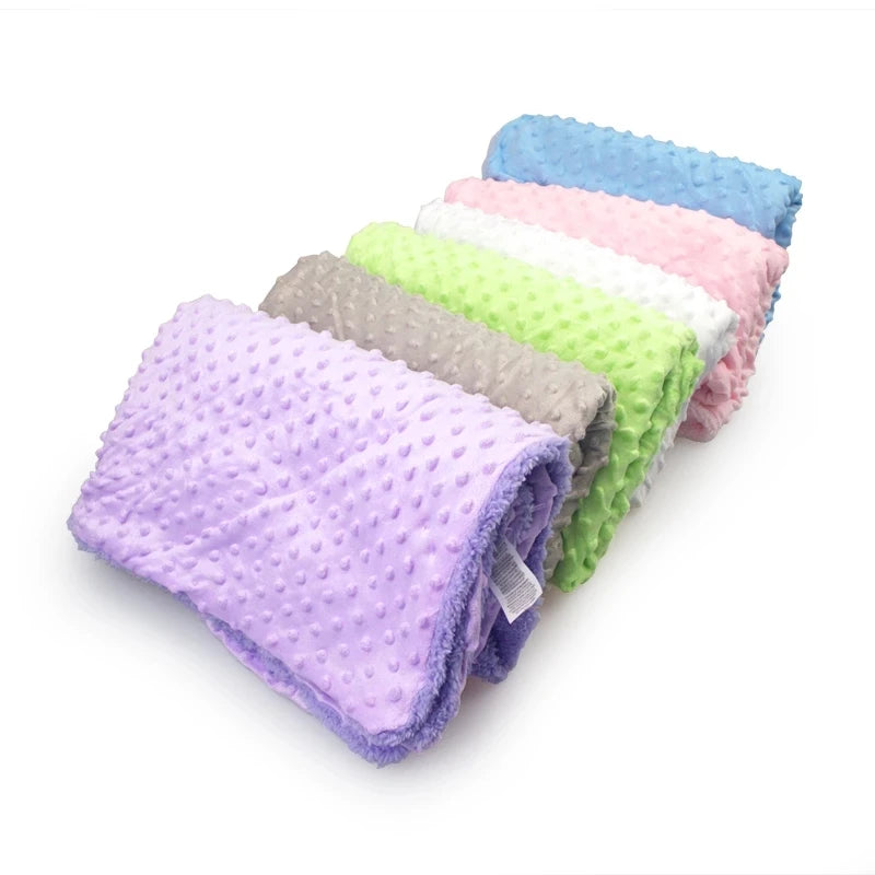 Manta para bebé y manta de lana suave térmica, juego de ropa de cama sólida de invierno, edredón de algodón, ropa de cama infantil, recién nacido
