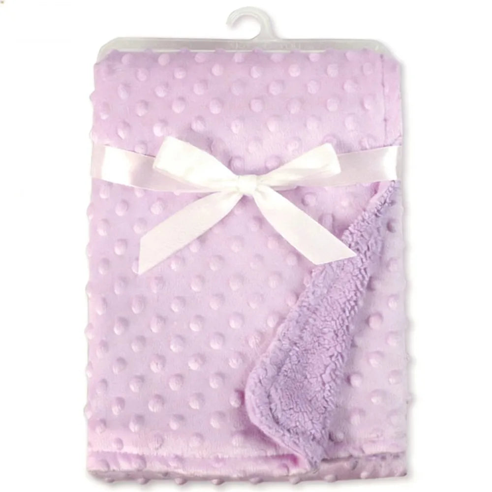Manta para bebé y manta de lana suave térmica, juego de ropa de cama sólida de invierno, edredón de algodón, ropa de cama infantil, recién nacido