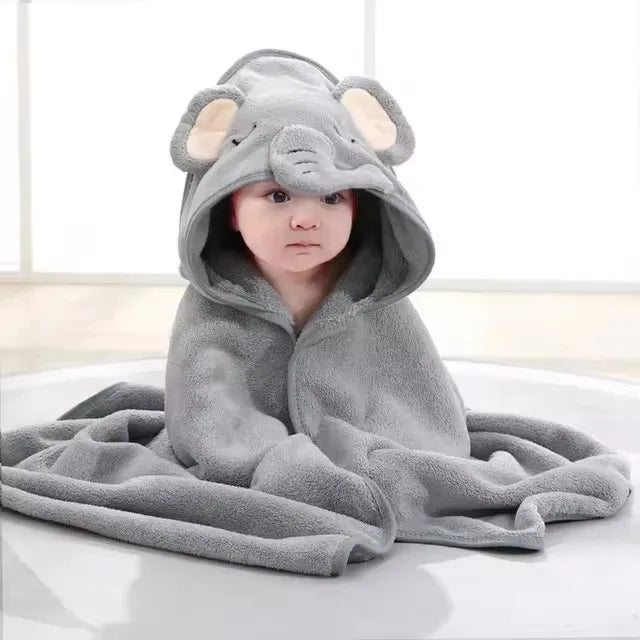 Toallas de baño de bebé de dibujos animados, toalla suave con capucha para recién nacido, bata de baño para niños pequeños.