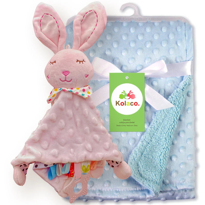 Juego de mantas de bebé personalizado - Doudou Swaddle Stroller & Cuna Funda para dormir. Regalo de ducha para recién nacido decoración personalizada